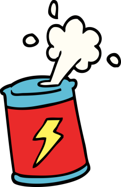 Bir insan tarafından çizilmiş karalama tarzı gazoz kutusu.