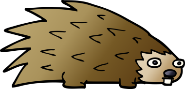 Bir insan tarafından çizilmiş çivili kirpi.