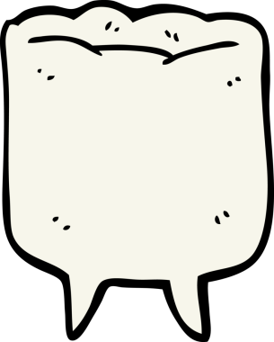 Bir insan tarafından çizilmiş çizgi film dişi.