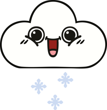 Bir insan tarafından çizilmiş güzel bir kar bulutu karikatürü