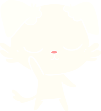 Bir insan tarafından çizilmiş şirin düz renkli çizgi film köpeği.