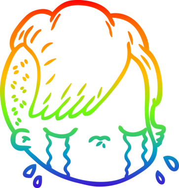 gökkuşağı gradyan çizgi çizimi bir insan tarafından çizilmiş bir kadın yüzü