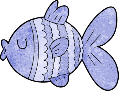 bir insan tarafından çizilmiş karikatür balığı