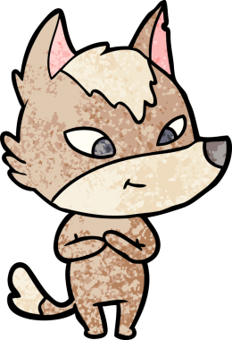 Bir insan tarafından çizilmiş dost canlısı bir kurt.