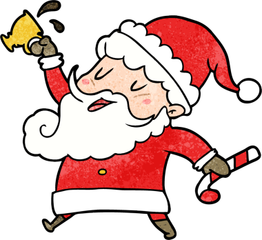 Bir insan tarafından çizilmiş sıcak kakaolu Noel Baba çizgi filmi.