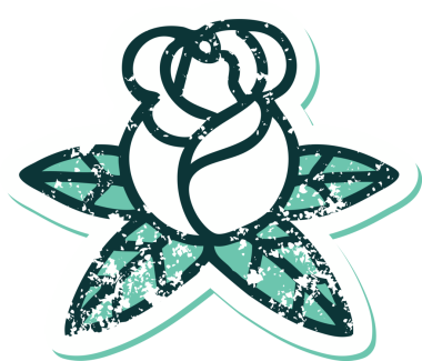 Bir insan tarafından çizilmiş tek bir gülün sembolik dövmeli görüntüsü.