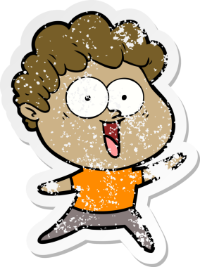 Bir insan tarafından çizilmiş heyecanlı bir adamın sıkıntılı çıkartması.