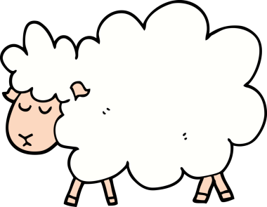 bir insan tarafından çizilmiş koyun çizgi filmi