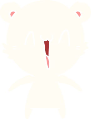 Bir insan tarafından çizilmiş mutlu kutup ayısı düz renkli çizgi film