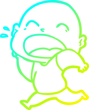 Bir insan tarafından çizilmiş kel adam diye bağıran bir çizgi film çizimi.