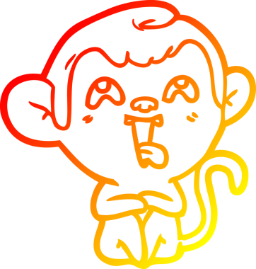 İnsan tarafından çizilmiş çılgın bir çizgi maymunun sıcak çizgi çizimi