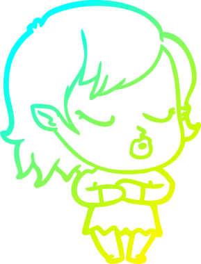 Soğuk gradyan çizgisi, bir insan tarafından çizilmiş şirin bir vampir kız çizgi filmi.