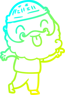 Soğuk gradyan çizgisi, sakallı bir adamın bir insan tarafından çizilmiş dili.