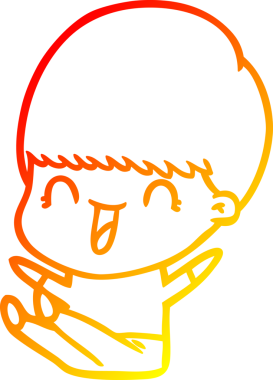 Bir insan tarafından çizilmiş mutlu çizgi film çocuğu çizimi.