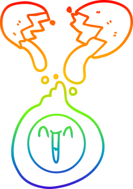 gökkuşağı gradyan çizgi çizimi Bir insan tarafından çizilmiş kırık yumurta