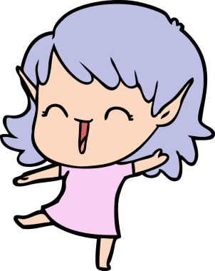 Bir insan tarafından çizilmiş bir elf kızı.