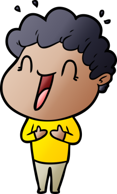 Bir insan tarafından çizilmiş mutlu bir adam.