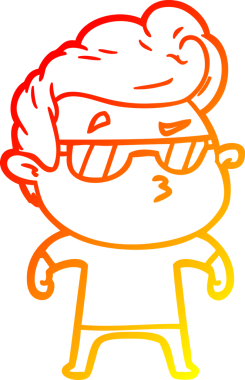 Bir insan tarafından çizilen karikatür karikatürünün sıcak çizgi çizimi.