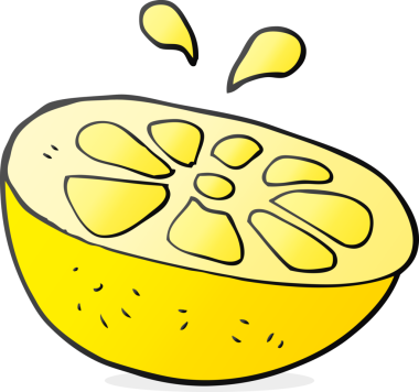 Bir insan tarafından çizilmiş limon karikatürü.