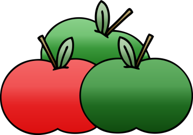 Bir insan tarafından çizilmiş elmaların gölgeli çizimi