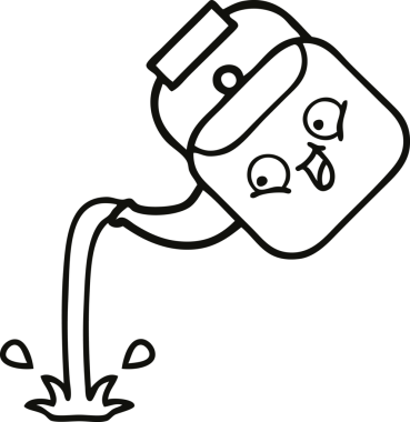 Bir insan tarafından çizilen çaydanlığın çizgi çizimi