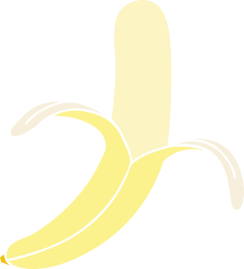 Bir insan tarafından çizilmiş garip bir muz karikatürü.