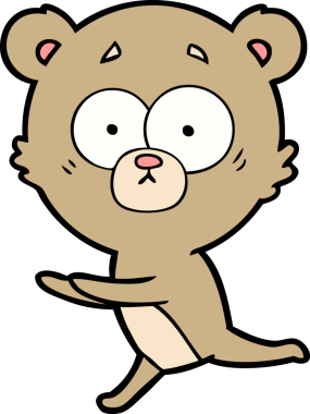 Bir insan tarafından çizilmiş endişeli ayı karikatürü.