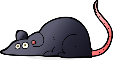 bir insan tarafından çizilmiş siyah bir fare.