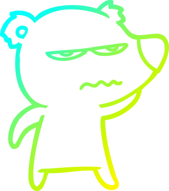 Bir insan tarafından çizilen kızgın ayı karikatürünün soğuk gradyan çizgisi