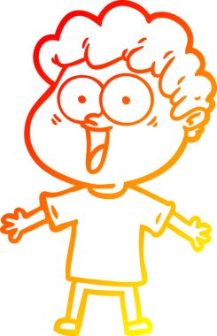 Bir insan tarafından çizilmiş mutlu bir adamın çizgi çizimi.