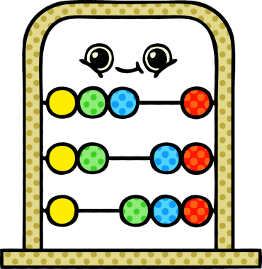 Bir insan tarafından çizilmiş abaküs çizgi filmi.