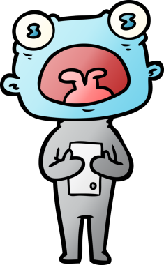 Bir insan tarafından çizilmiş garip uzaylı çizgi filmi.