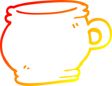 Bir insanın çizdiği çizgi film bardağının sıcak gradyan çizgisi.