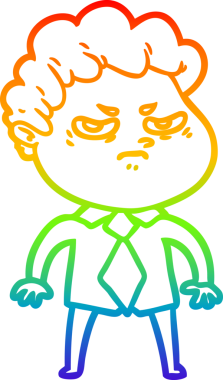 Bir insan tarafından çizilmiş kızgın bir adamın çizdiği gökkuşağı gradyanı çizimi