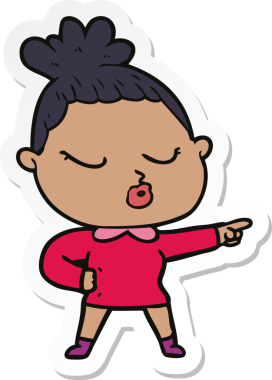 Bir insan tarafından çizilmiş bir karikatür çıkartması.