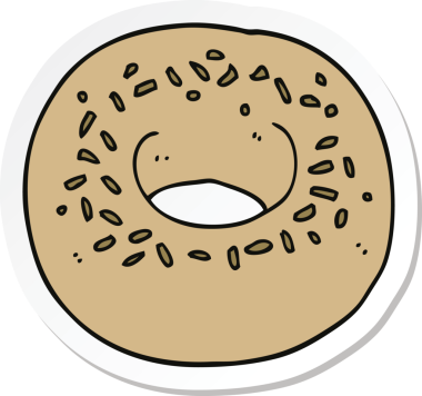 Bir insan tarafından çizilmiş bir çörek etiketi.