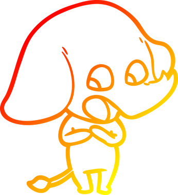 Bir insan tarafından çizilmiş şirin bir fil çizimi.