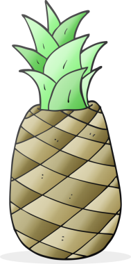 Bir insan tarafından çizilmiş serbest çizim ananas.