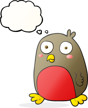 Bir insan tarafından çizilmiş serbest çizim balon karikatür noel robini.