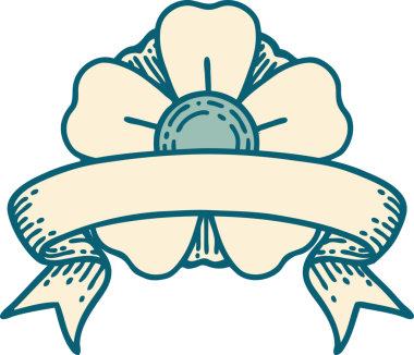 Bir insan tarafından çizilmiş geleneksel bir çiçek dövmesi.