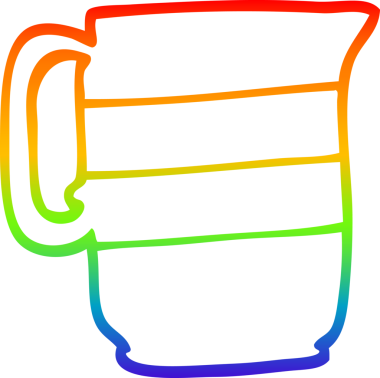 gökkuşağı gradyan çizgi çizimi bir insan tarafından çizilmiş süt sürahisi