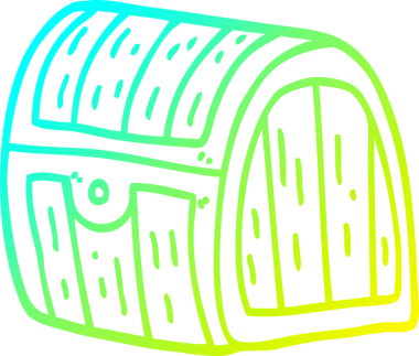 Bir insan tarafından çizilmiş bir hazine sandığının soğuk gradyan çizgisi.