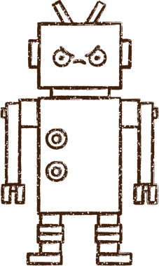 Robot Kömür Bir insan tarafından çizilmiş