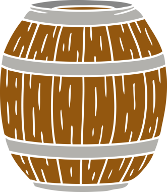 Bir insan tarafından çizilmiş ahşap bir fıçının karalaması.