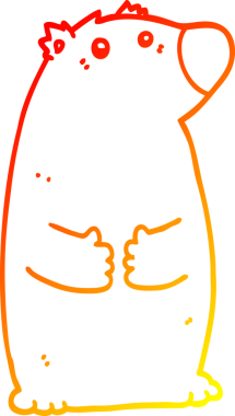 Bir insan tarafından çizilen çizgi film ayısının sıcak çizgi çizimi