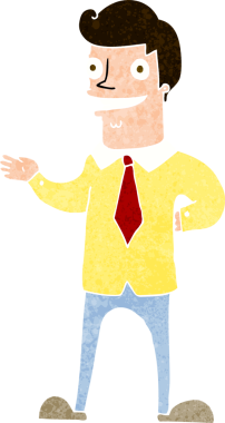 Bir insan tarafından çizilmiş karikatür satıcısı.