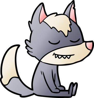 Bir insan tarafından çizilmiş dost canlısı çizgi film kurdu.