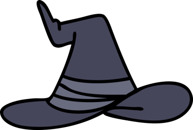 Bir insan tarafından çizilmiş ürkütücü bir cadı şapkası.