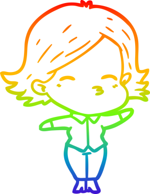 gökkuşağı gradyan çizimi bir insan tarafından çizilmiş bir karikatür kadın