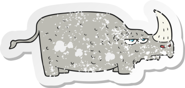 Bir insan tarafından çizilmiş gergedanın gergedan destanı.